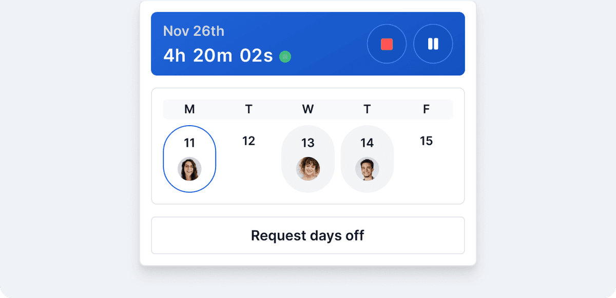 Digitalize the time tracking of your team