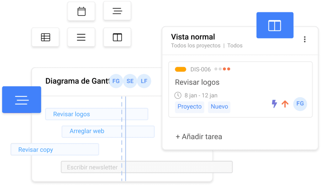 Diagrama de Gantt en Holded