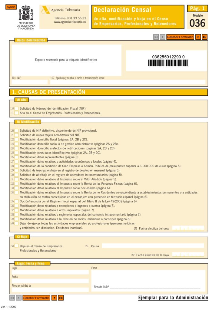 Modelo 036: ¿qué Es Y Quién Debe Presentarlo?